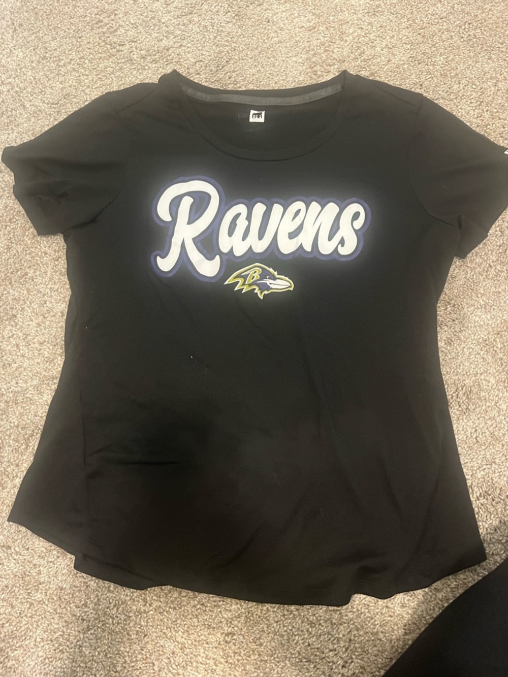 New Era Black Baltimore Ravens Script Logo Tee